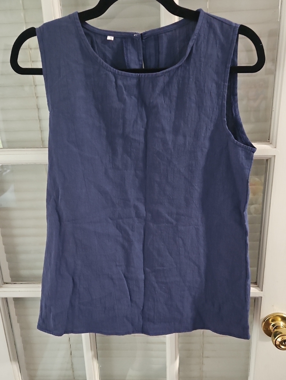 ❤️ New Women's Sleeveless Linen Top - Blue. Sz S